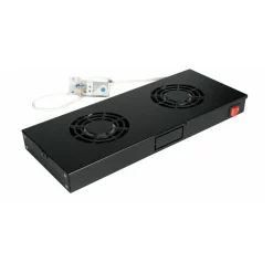 Equip Lüftermodul 19" für Serverschränke, 2xLüfter RAL9005 schwarz