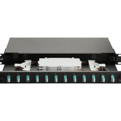 Equip LWL-Spleißkasten 12-Port LC-Duplex OM3 1U komplett sw