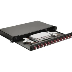 Equip LWL-Spleißkasten 12-Port LC-Duplex OM4 1U komplett sw
