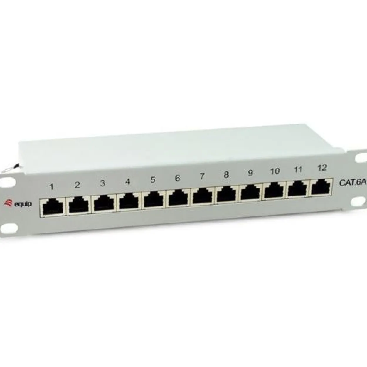 Equip Patchpanel 12x RJ45 Cat6A 10" FTP 1HE Premium hellgrau
