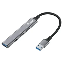Equip USB-Hub 4-Port 1x3.0/3x2.0 USB->USB3.0 o.Netzteil grau