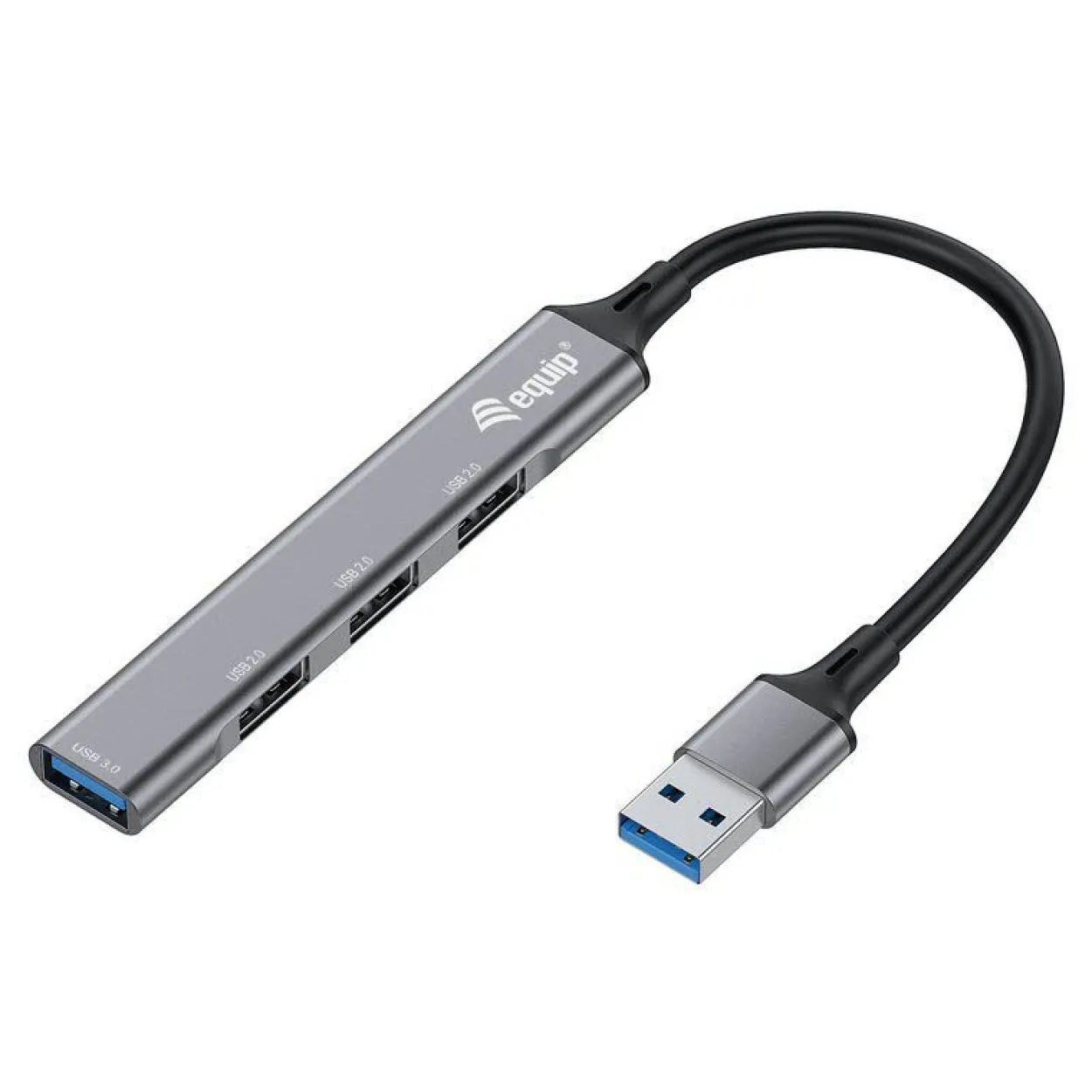 Equip USB-Hub 4-Port 1x3.0/3x2.0 USB->USB3.0 o.Netzteil grau