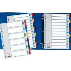 Esselte Ordnerregister DIN A4 Vollformat blanko farbig 6-teilig, 1 Satz