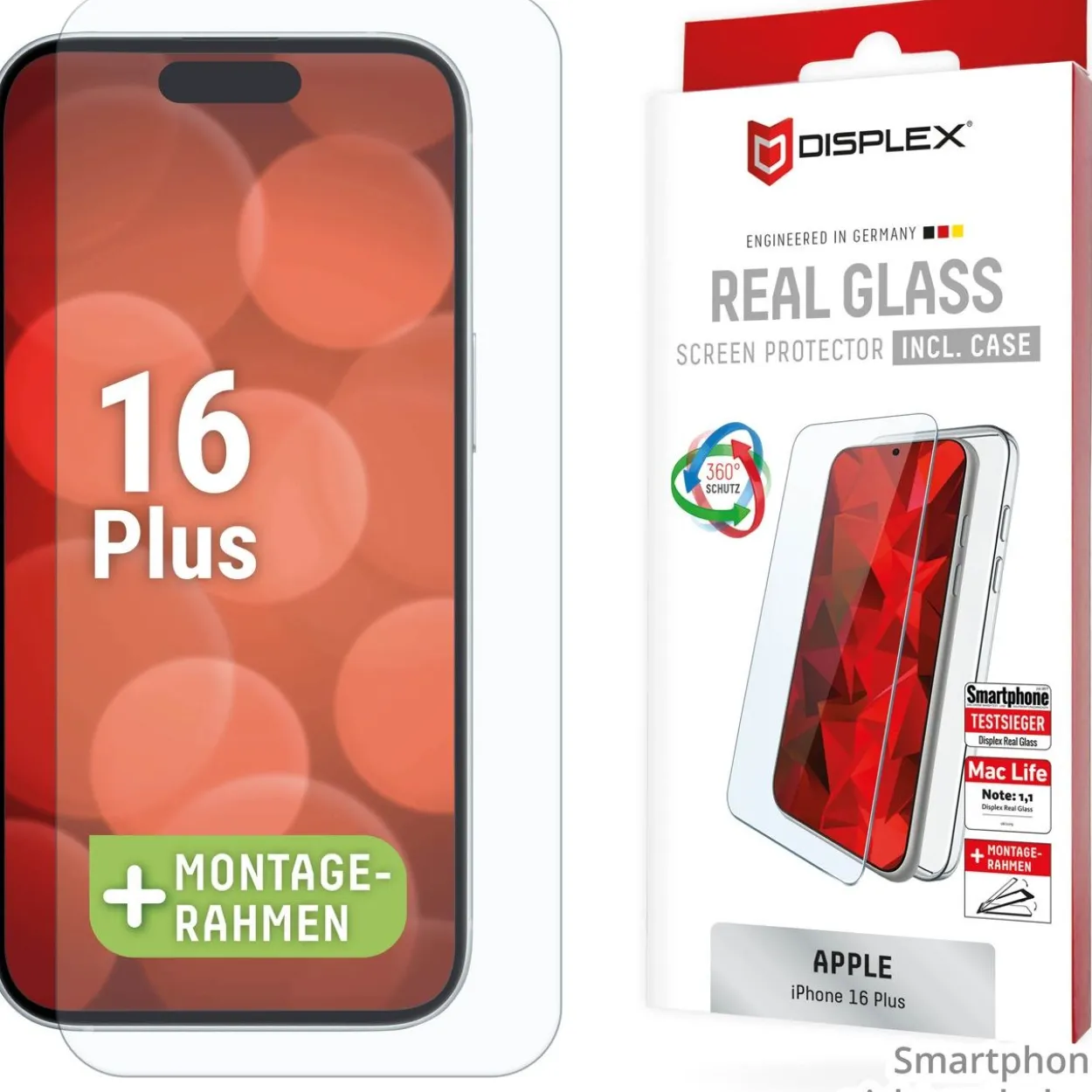 E.V.I DISPLEX REAL GLASS + CASE IPHONE 16 PLUS
