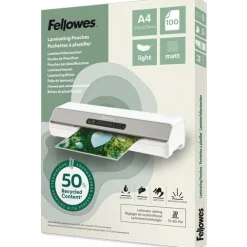 Fellowes Laminierfolien mit 50% recyceltem Anteil matt für A4 75-80 micron, 100 St.