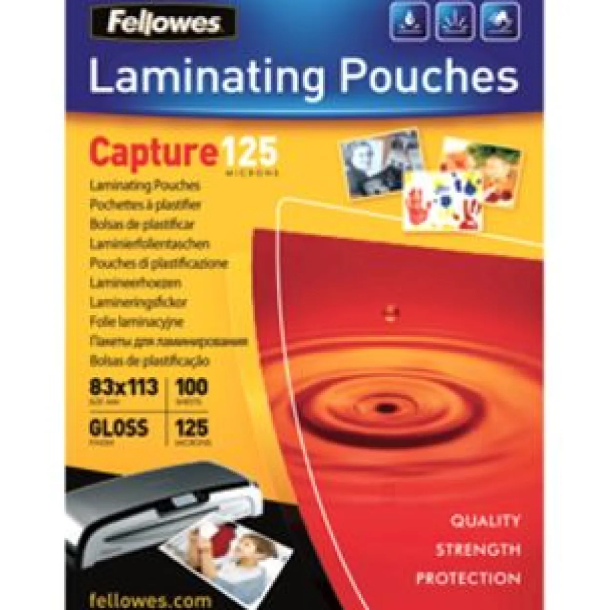 Fellowes Laminierfolientasche, 83 x 113 mm, 250 mic