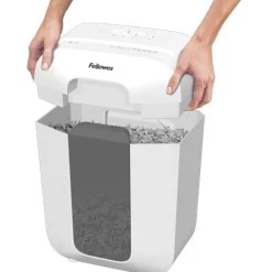 Fellowes Powershred LX50 Aktenvernichter mit Partikelschnitt P-4, 4 x 37 mm, bis 9 Blatt, weiß