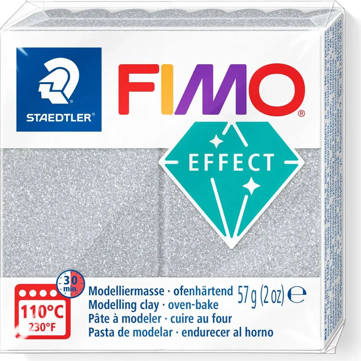 Fimo Mod.masse Effect 57g silber glitter retail