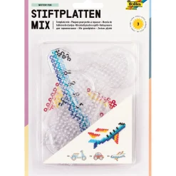 folia Bügelperlen Stiftplatten Fahrzeuge transparent 3 St.