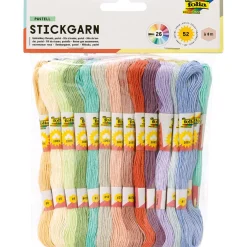 folia Garn zum Sticken Pastell matt pastellfarben 1,0 mm x 8,0 m
