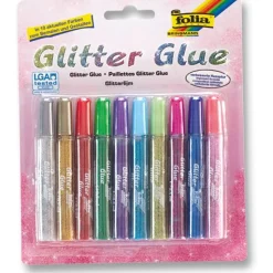 Folia Glitzerkleber Glitterglue 9,5 ml, farbig sortiert