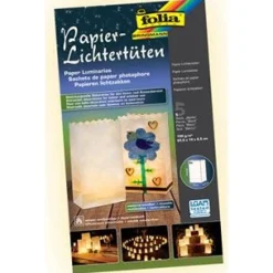folia Papiertüten für Tischlichter ohne Motiv weiß 5 St.