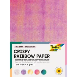 folia Tonpapier Crispy Rainbow Paper farbsortiert 75 g/qm 10 Blatt