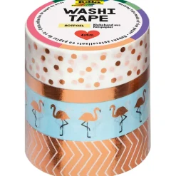 folia Washi Tape HOTFOIL Deko-Klebeband matt 15,0 mm x 5,0 m 4 Rollen 26415