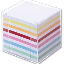 folia Zettelbox, Kunststoff, glasklar, Füllung: weiß/farbig