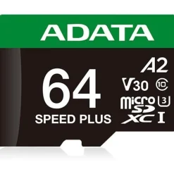 64GB ADATA SPEED PLUS microSDXC (UHS-I U3, Class 10, V30, A2)