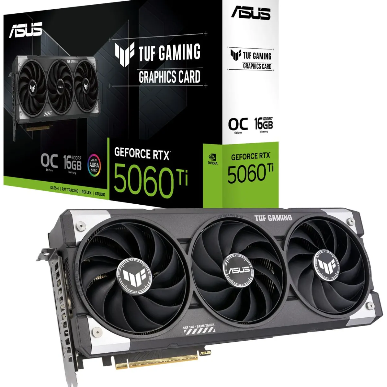 16GB Asus GeForce RTX 5060 Ti TUF Gaming OC Aktiv PCIe 5.0 x16 (x8) (Retail)