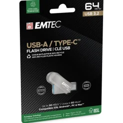64GB Emtec USB3.2 Type-C Dual D280