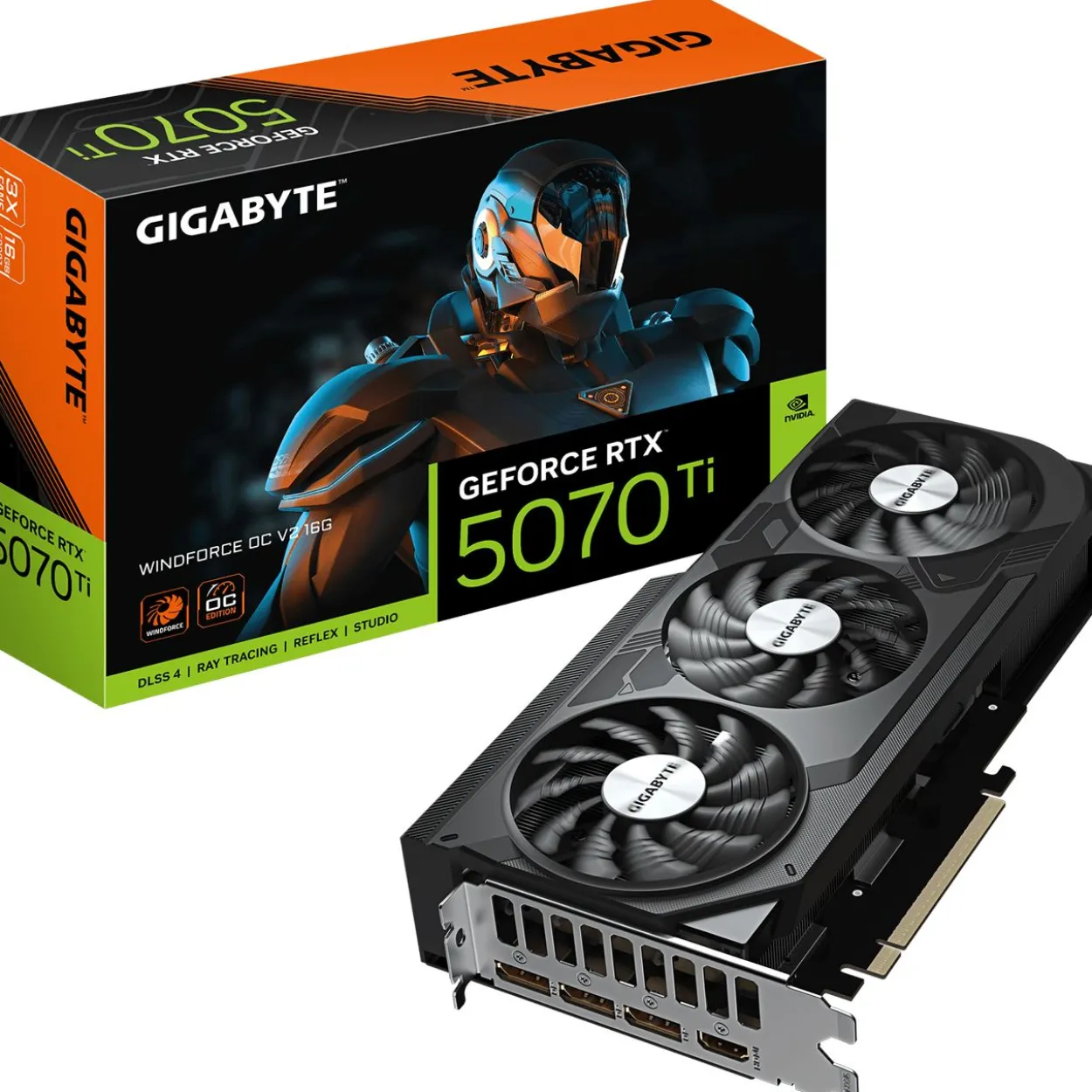 16GB Gigabyte GeForce RTX 5070 Ti Windforce OC V2 16GB Aktiv PCIe 5.0 x16 (Retail)