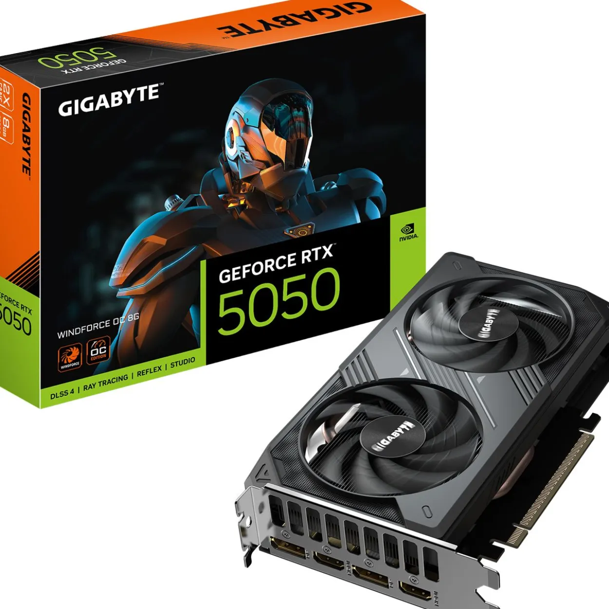 8GB Gigabyte GeForce RTX 5050 Windforce OC 8G Aktiv PCIe 5.0 x16 (x8) (Retail)