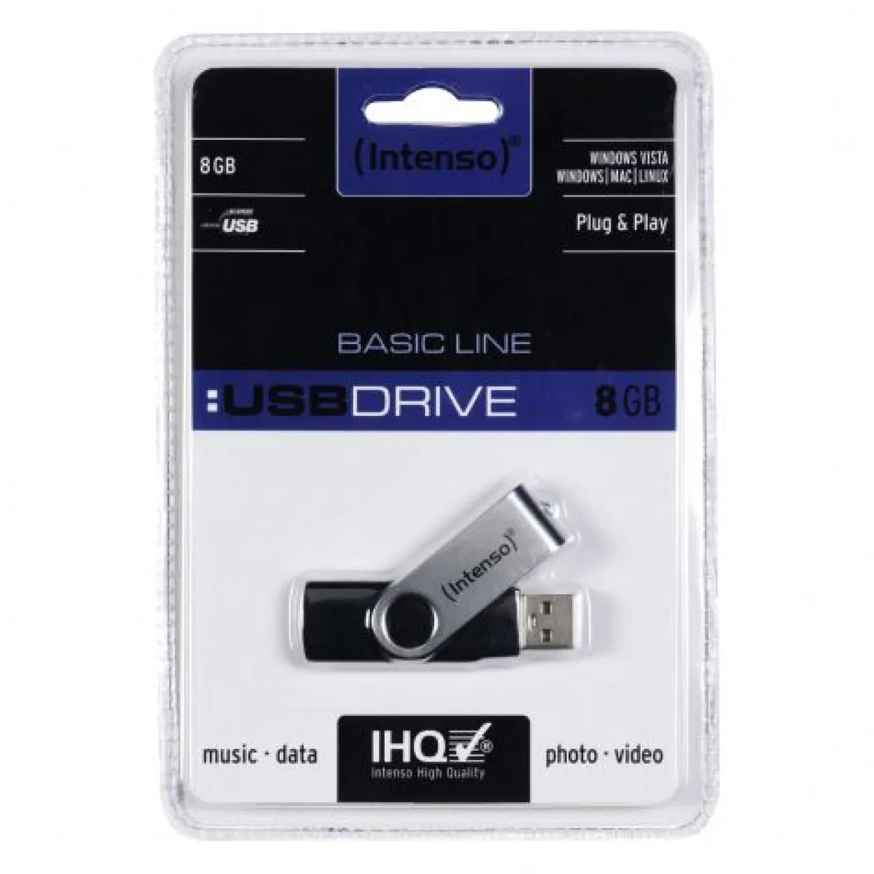 8 GB Intenso Basic Line schwarz/silber USB 2.0