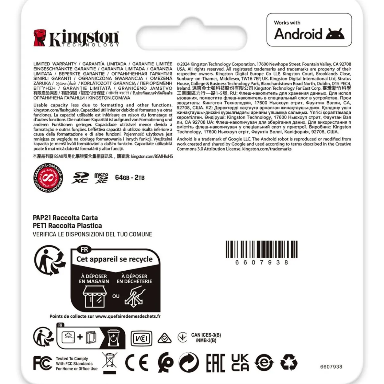 128GB Kingston Canvas Go Plus microSDXC Gen4 200R A2 U3 Single Pack