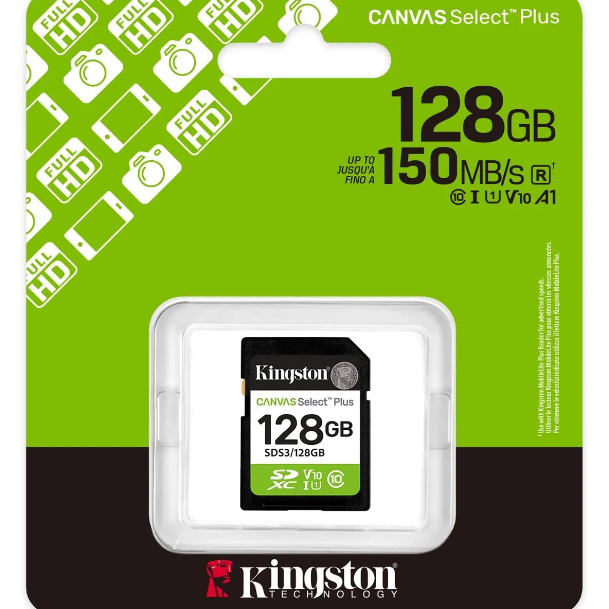 128GB Kingston Card SDXC Canvas Plus Gen3 C10 retail