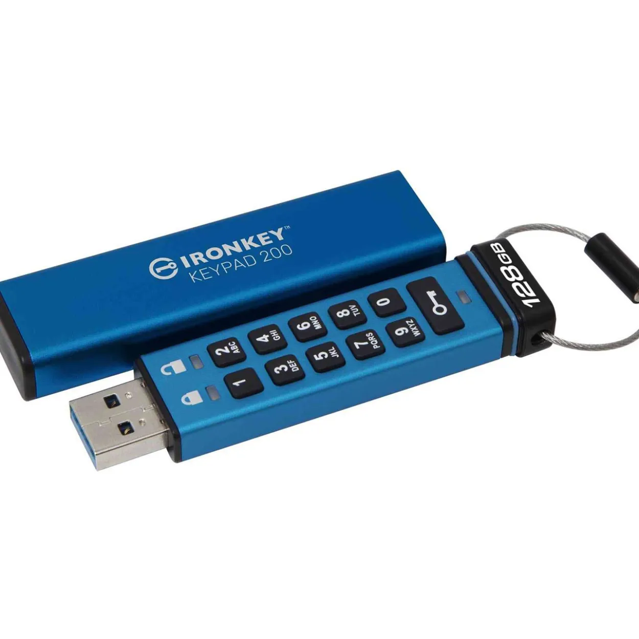 128 GB Kingston IronKey Keypad 200 blau USB 3.2 Gen 1