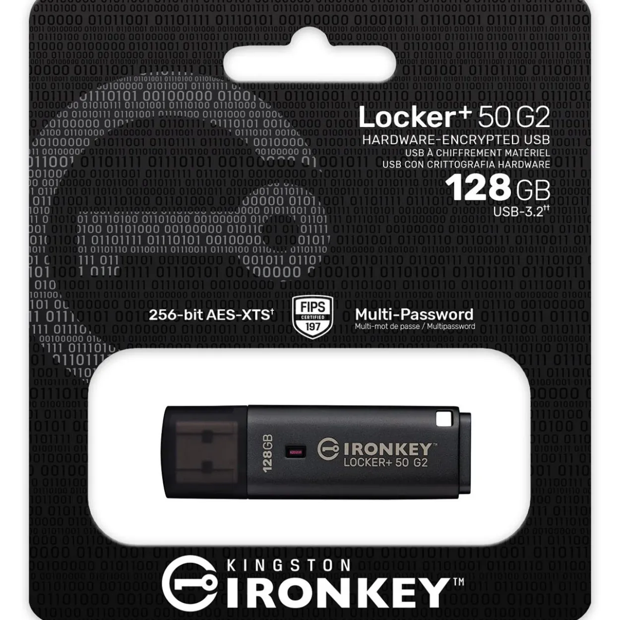 128GB Kingston IronKey Locker+ 50 (anthrazit, USB-A 3.2 Gen 1)