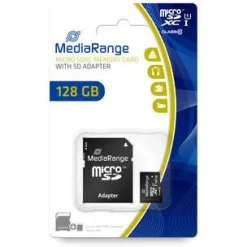 128GB MediaRange MicroSD Card UHS-1 Cl.10 inkl. Adapter