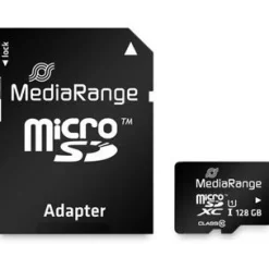 128GB MediaRange MicroSD Card UHS-1 Cl.10 inkl. Adapter