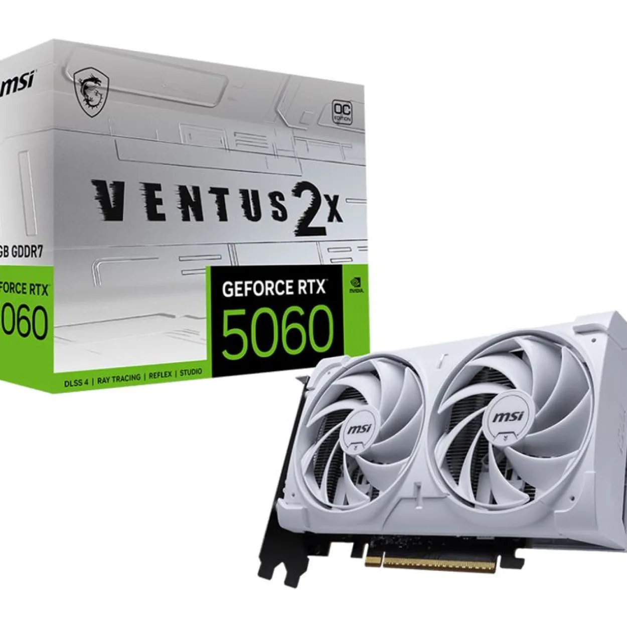 8GB MSI GeForce RTX 5060 Ventus 2X OC White Aktiv PCIe 5.0 x16 (x8) (Retail)