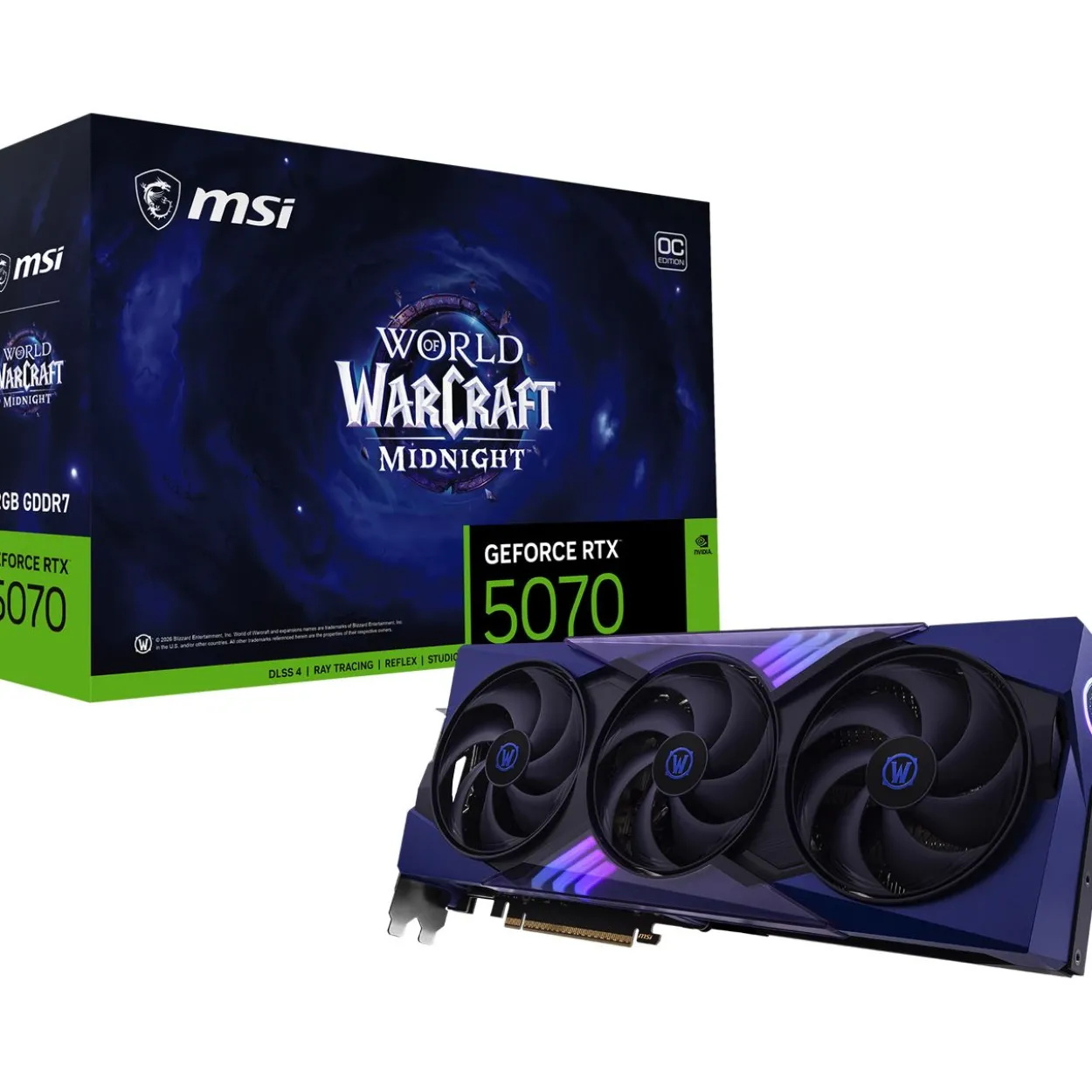 12GB MSI GeForce RTX 5070 World of Warcraft Midnight Void Edition OC Aktiv PCIe 5.0 x16 (Retail)