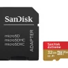32 GB SanDisk Extreme miniSDHC Class 10 UHS-I A1 Retail inkl. Adapter