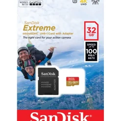 32 GB SanDisk Extreme miniSDHC Class 10 UHS-I A1 Retail inkl. Adapter