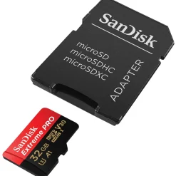32 GB SanDisk Extreme PRO R100/W90 microSDHC Class 10 UHS-I A1 Retail inkl. Adapter
