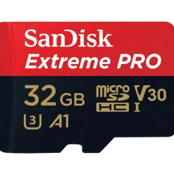 32 GB SanDisk Extreme PRO R100/W90 microSDHC Class 10 UHS-I A1 Retail inkl. Adapter