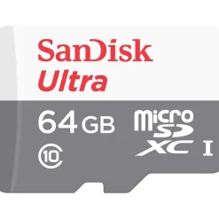 64GB Sandisk Ultra R48 microSDXC Kit, UHS-I, Class 10 (SDSQUNB-064G-GN3MA)