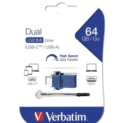 64 GB Verbatim Dual Drive blau/schwarz USB 3.0