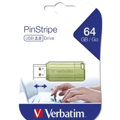 64GB Verbatim 2.0 Pin Stripe Eucalyptus Green