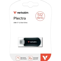 512GB Verbatim Plectra Black USB-C Flash Drive