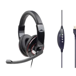Gembird Headset stereo USB schwarz/rot