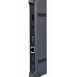 Gembird USB Typ-C 9-in-1 Kombi Adapter HUB+HDMI+DP+LAN grau