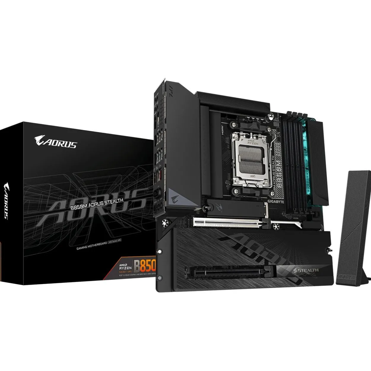 Gigabyte B850M AORUS STEALTH uATX / AM5 / B850 / 4xDDR5 / 4x SATA, 3x M.2