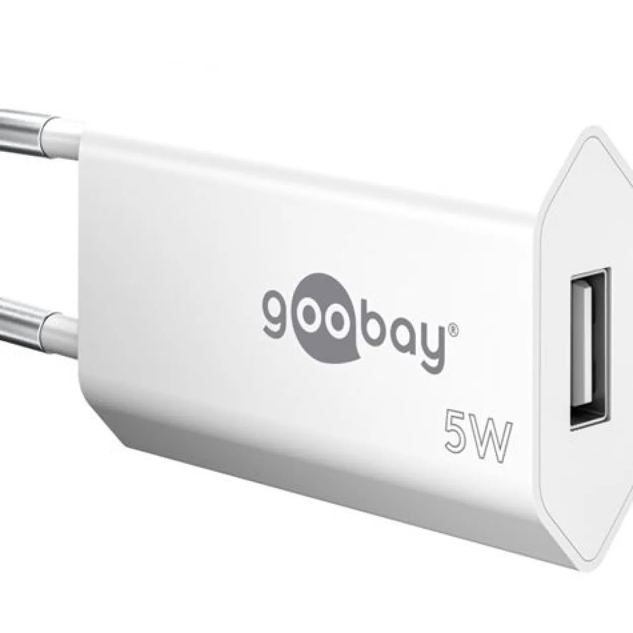 goobay Ladekabel mit Adapter, 12 Watt, 1x USB-A, weiss