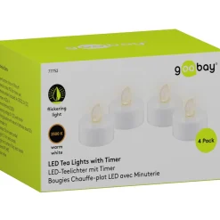 goobay LED-Teelichter weiß, 4 St.