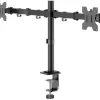 goobay Monitor-Halterung Flex 58529 schwarz für 2 Monitore, Tischklemme