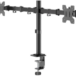goobay Monitor-Halterung Flex 58529 schwarz für 2 Monitore, Tischklemme