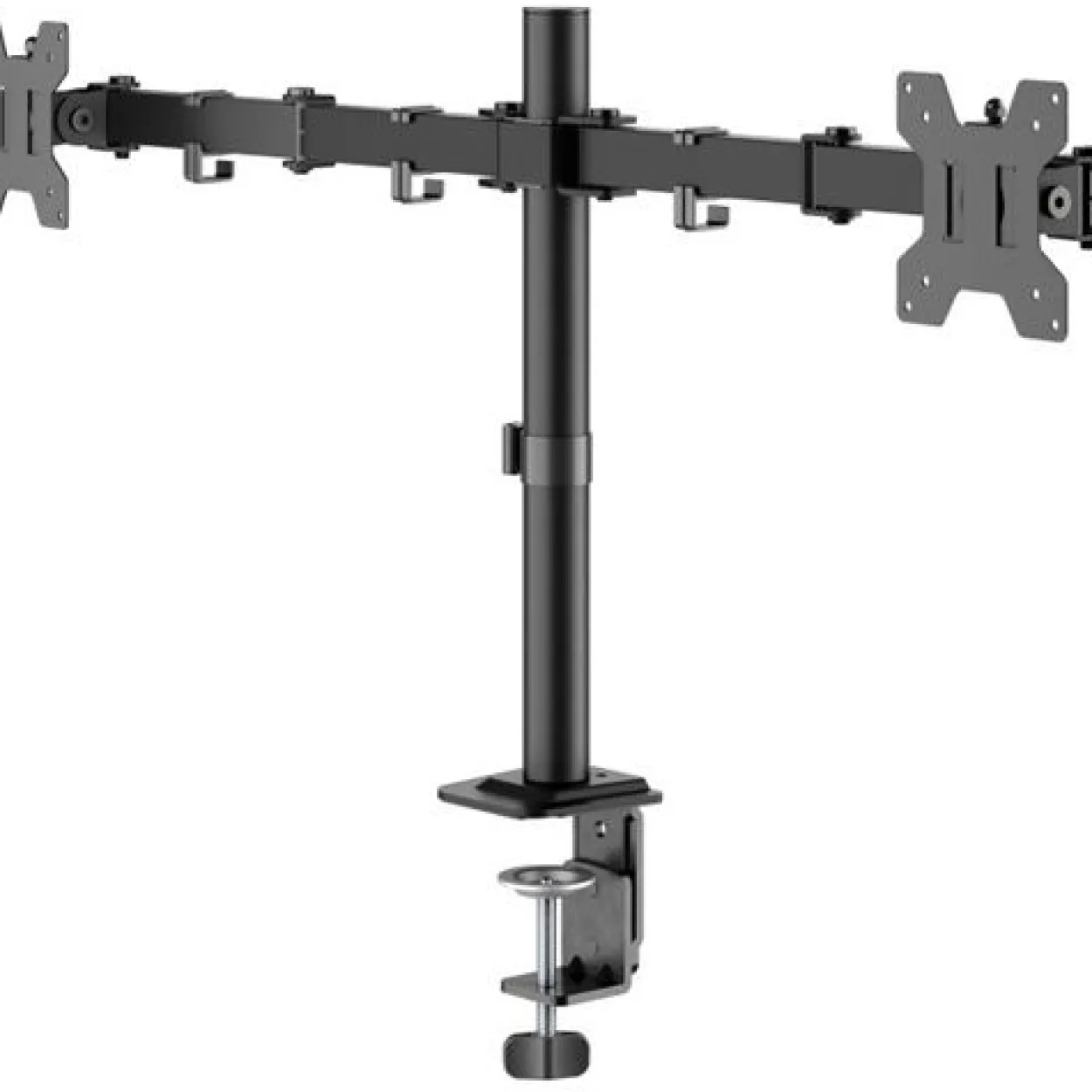 goobay Monitor-Halterung Flex 58529 schwarz für 2 Monitore, Tischklemme