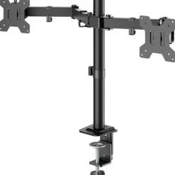goobay Monitor-Halterung Flex 58529 schwarz für 2 Monitore, Tischklemme